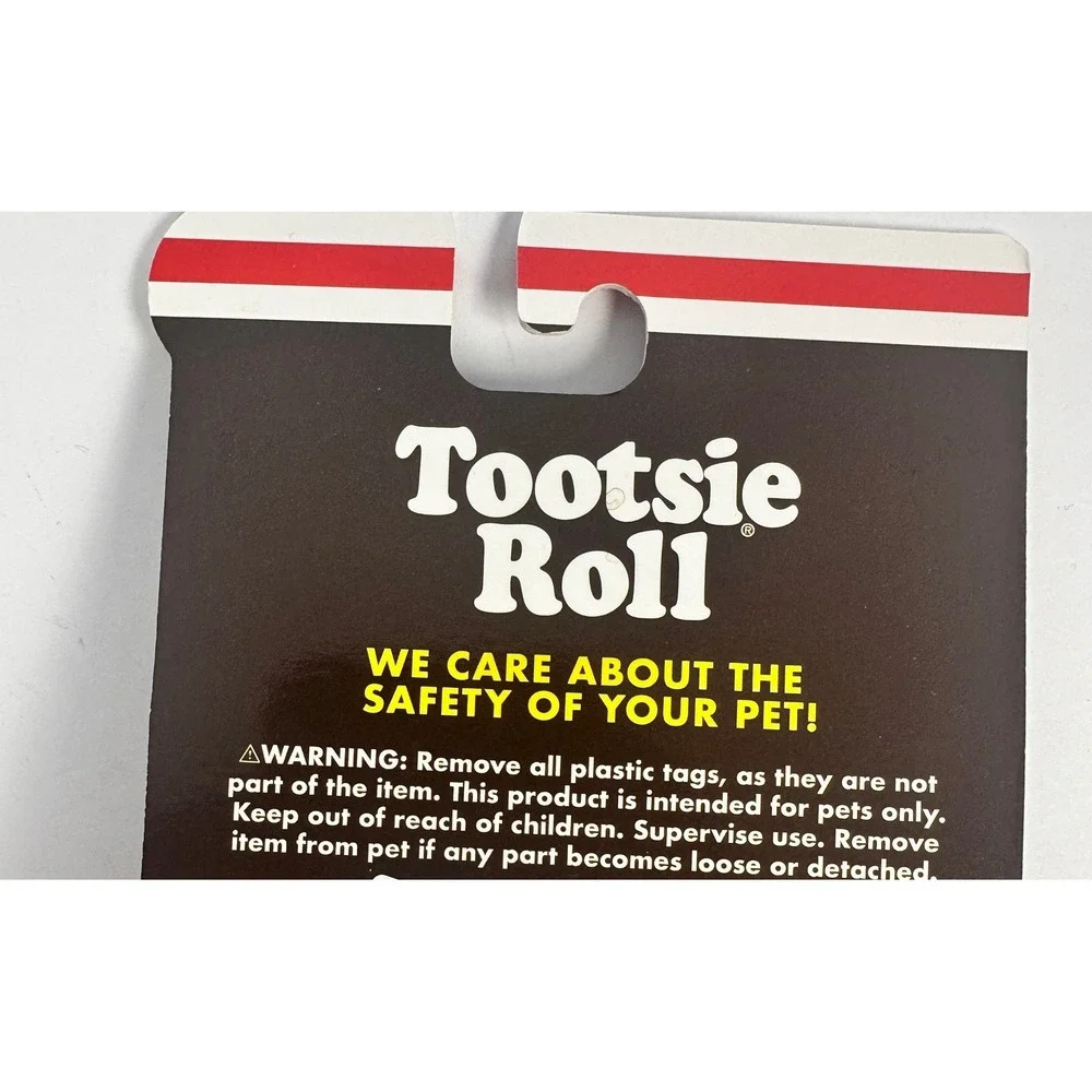 Tootsie Roll Dog Toy‎ 21 Inch Brown New Squeak Tug Crinkle Plush TR46